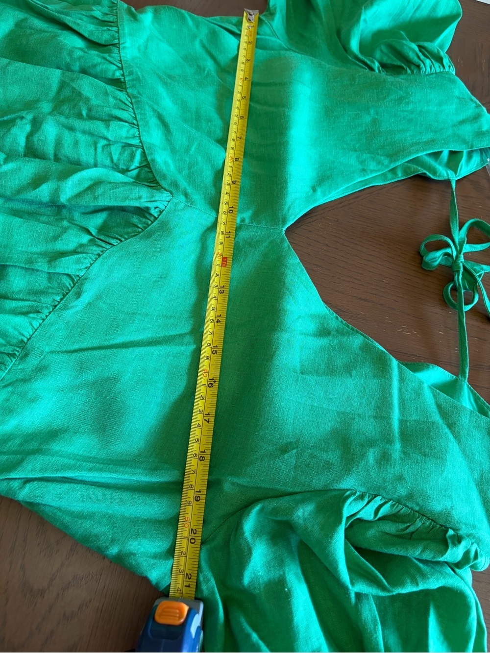 Every (Dillards) | Green V-Neck Long Sleeve Dress - Picture 7 of 9
